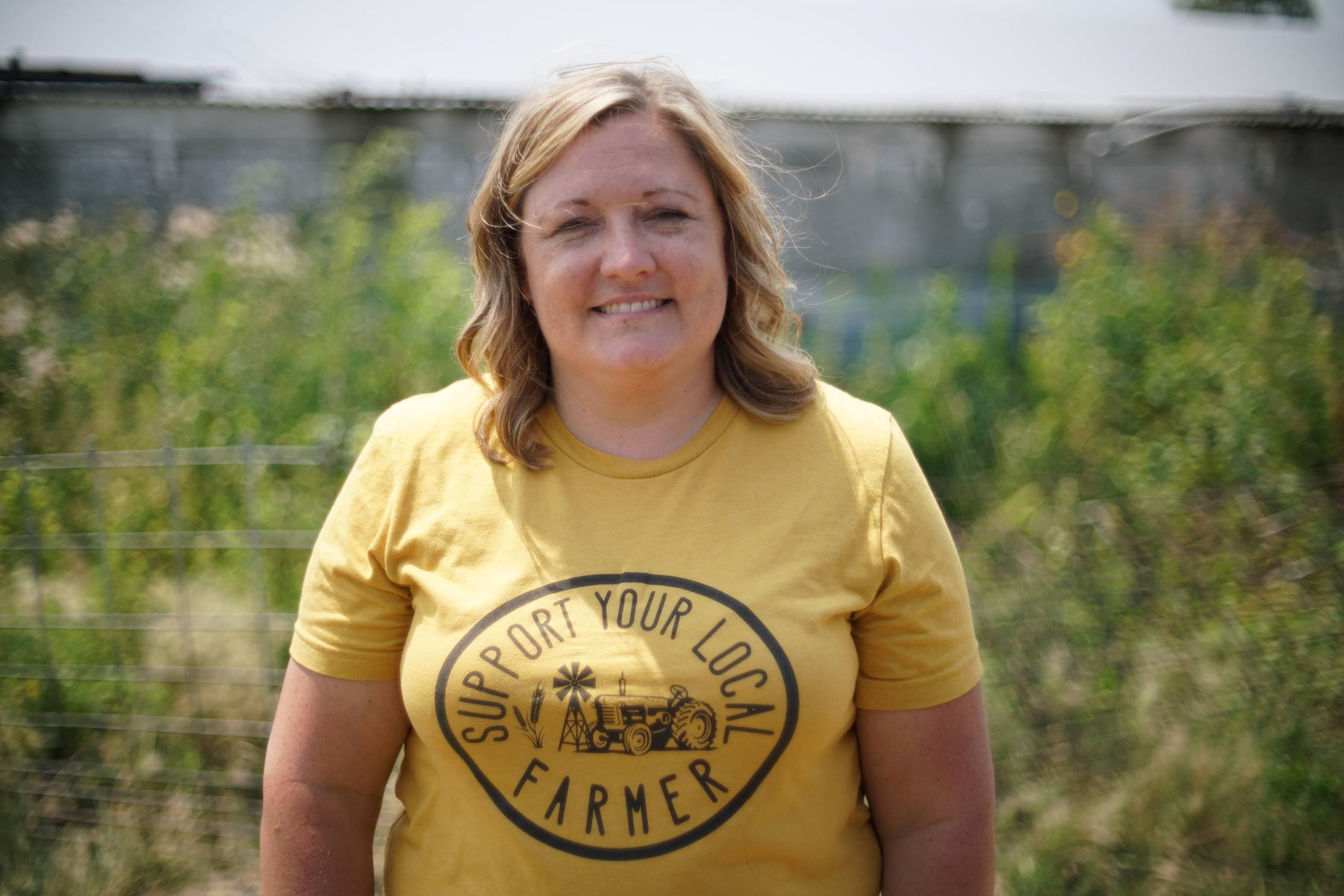 Amber Dykshorn on the Dykshorn family farm.